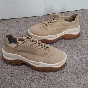 Bronx Jaxstar Trainer Sneaker Tan Suede Platform Sneakers Size 41